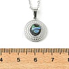 304 Stainless Steel Natural Paua Shell Pendant Satellite Chain Necklaces NJEW-JN06446-02-5