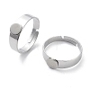 Non-Tarnish Adjustable 304 Stainless Steel Finger Rings Components STAS-F149-21P-C-1