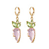 Brass Cubic Zirconia Dangle Earrings FS-WGE833D-02-2
