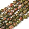 Natural Unakite Beads Strands G-C286-A13-2