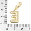 Brass Micro Pave Clear Cubic Zirconia Pendants KK-M289-01E-G-3