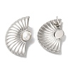 Titanium Steel Stud Earrings for Women EJEW-C110-10P-2