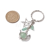 Star & Teapot Matural Green Aventurine Keychain HJEW-JM02038-3