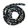Electroplate Transparent Glass Beads Strands EGLA-A046-01B-05-3