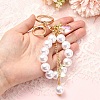 Acrylic & ABS Plastic Pearl Bead Keychains KEYC-YW00299-02-4