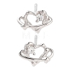 925 Sterling Silver Micro Pave Clear Cubic Zirconia Stud Earrings for Women EJEW-F342-04P-1