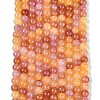 Ombre Effect Dyed Crackle Glass Beads Strands GLAA-Q106-01A-B19-2