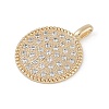 Brass Micro Pave Clear Cubic Zirconia Pendants X-KK-Z075-12G-2