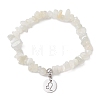 Natural Moonstone Chip Beaded Stretch Bracelets BJEW-JB11133-07-1