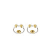 Hollow Brass Enamel Stud Earrings WG87257-01-5