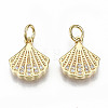 Brass Micro Pave Clear Cubic Zirconia Charms X-ZIRC-S067-182-NF-1