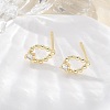 Brass Glass Stud Earrings EJEW-Q014-22G-4