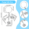 20Pcs Alloy Baseball & Solfball Gloves & Keychains KEYC-SC00034-2