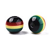 Ghana Jamaica Reggae Stripe Resin Beads RESI-N026-001B-01-3