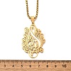 304 Stainless Steel Laser Cut Flower Musical Note Pendant Box Chain Necklaces for Women Men NJEW-E156-02G-5