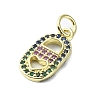 Brass Micro Pave Colorful Cubic Zirconia Pendant KK-H475-02G-2