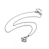 304 Stainless Steel Crystal Rhinestone Heart Pendant Cable Chain Necklaces for Women NJEW-Z056-01A-P-4