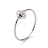 Crystal Rhinestone Flat Round Finger Ring RJEW-D120-22B-P-1