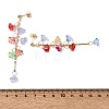 Brass Glass Beads Flower Dangle Stud Earrings EJEW-JE06569-3
