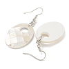 Rack Plating Brass Natural White Shell Dangle Earrings EJEW-N055-52J-2