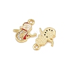 Brass Micro Pave Cubic Zirconia Charms LS-KK-Z129-01G-01-2