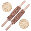 Flower Print Wood Rolling Pin AJEW-WH0314-689C-1-1