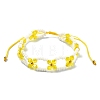 Woven Glass Flower Adjustable Braided Bead Bracelets for Women BJEW-MZ00100-01-1