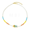 Glass & Brass Beaded Necklaces NJEW-JN06622-4