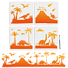 4Pcs 4 Styles PET Hollow Out Drawing Painting Stencils DIY-MA0004-05-1