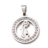 Mother's Day 304 Stainless Steel Enamel Pendants STAS-F368-02A-P-1