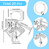 20Pcs Alloy Baseball Player & Baseball Bat & Hat Keychains KEYC-SC00044-2