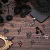 24Pcs 12 Styles Gothic Alloy Rhinestone/Acrylic/Enamel Pendants Sets FIND-SC0023-29-4