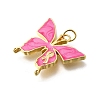 October Breast Cancer Pink Awareness Ribbon Brass Enamel Pendants LS-KK-G525-10G-01-2