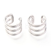 Anti-Tarnish Rhodium Plated 925 Sterling Silver Cuff Earrings EJEW-H124-12P-1