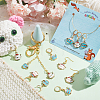 12Pcs 4 Style Alloy Enamel Teapot & Cup Charm Locking Stitch Markers HJEW-PH01674-5