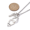 Handcuff with Word Freedom Alloy Pendant Necklace NJEW-JN04470-5