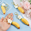 4Pcs Handmade Yarn Banana with Flower Pendant Keychains KEYC-HS00020-4