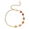 Natural Amber Beads Link Bracelets BJEW-JB13484-01-2