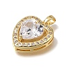 Brass Micro Pave Clear Cubic Zirconia Pendants CU-CBAA556-11A-2
