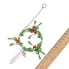 Glass Beads & Steel Spiral & Handmade Lampwork Mushroom Suncatchers HJEW-JM05044-3