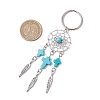 Woven Net/Web with Feather Alloy Gemstone Keychain KEYC-JKC01180-01-3