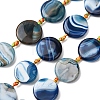 Natural Striped Agate/Banded Agate Coin Beads Strands G-NH0040-01H-1
