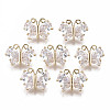 Brass Micro Pave Cubic Zirconia Charms X-KK-R111-069-1