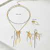 Butterfly Stainless Steel & Plastic Imitation Pearl Earrings & Necklaces & Rings Sets for Women IE2472-2