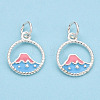 925 Sterling Silver Enamel Charms STER-T004-06S-02-2