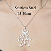 Non-Tarnish 201 Stainless Steel Moon & Star Pendant Necklace NJEW-OY001-62-3