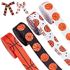 4 Rolls 4 Colors Sport Ball Print Grosgrain Ribbon OCOR-PH0004-07B-1