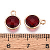 Golden Tone Brass Glass Charms X-GLAA-ZX008-24H-G-3