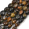 Dyed Natural Yellow Blue Tiger Eye Beads Strands GG-CBA787B-A25-2