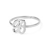 Adjustable 201 Stainless Steel Letter Open Cuff Rings for Women FS-WG61269-28-1